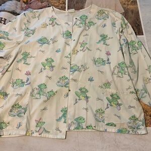 Frogs long sleeve scrub jacket